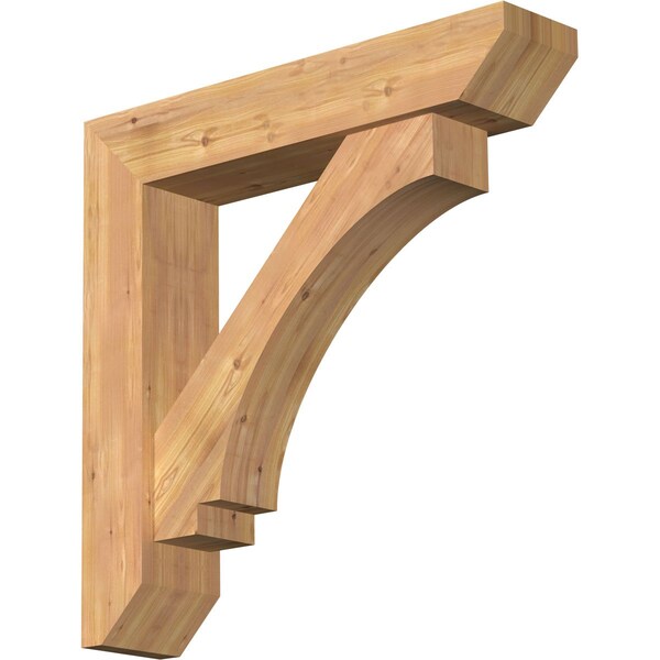 Ekena Millwork Imperial Slat Smooth Bracket w/ Offset Brace, Western Red Cedar, 7 1/2"W x 36"D x 36"H BKT0806X36X36IMP06SWR - main